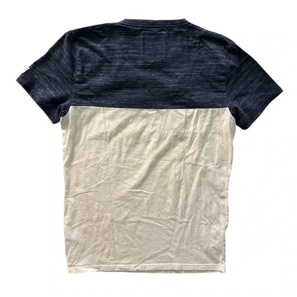 Hollister California Large Seagull Logo T Shirt Mens M Blue White Colorblock Tee